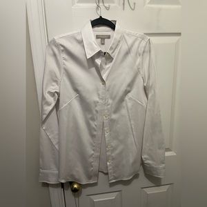 🌟 BANANA REPUBLIC | No Iron White fitted button down dress shirt | Size 8